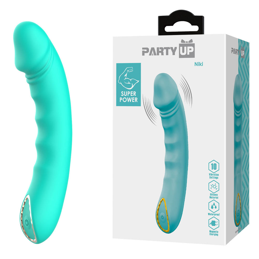 Party Up Niki (Teal) – USB Rechargeable 15.4 cm Vibrator Teal > Vibrators > Standard Vibrators Main image