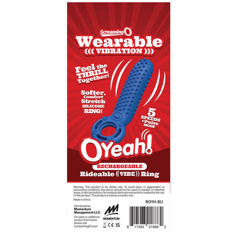 Oyeah Rechargeable Silicone Rideable Vibe Ring – Premium Silicone Vibrating Ring > Cock Ring > Vibrating