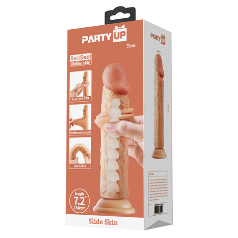 Party Up Tom Slide Skin Dong 18.4 cm Flexible Dildo Dongs Realistic