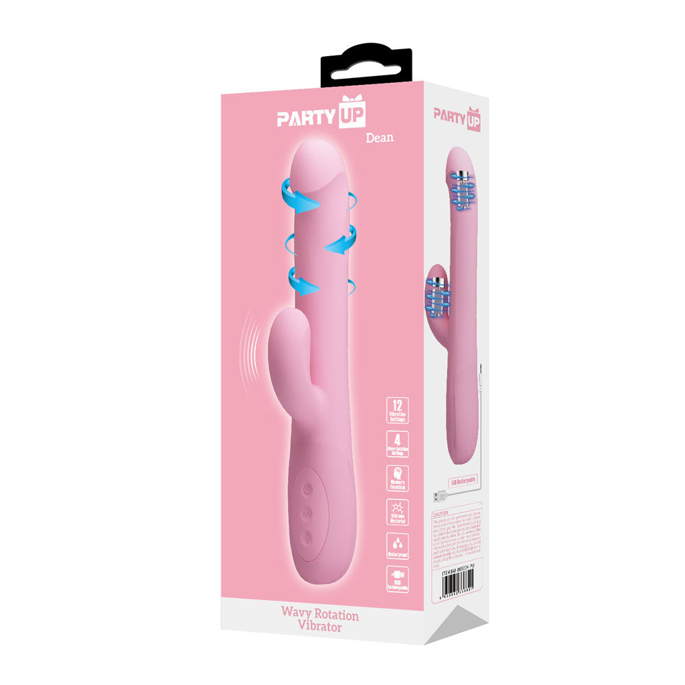 Party Up Dean Wavy Rotation Vibe 23.8 cm USB Rechargeable Rotating Rabbit Vibrator VIBRATORS-RABBIT