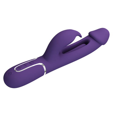 Party Up David Swinging Vibe 23.2 Centimeter USB Rechargeable Rabbit Vibrator with Flicking Arm VIBRATORS-RABBIT