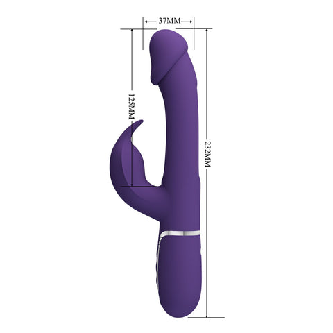 Party Up David Swinging Vibe 23.2 Centimeter USB Rechargeable Rabbit Vibrator with Flicking Arm VIBRATORS-RABBIT