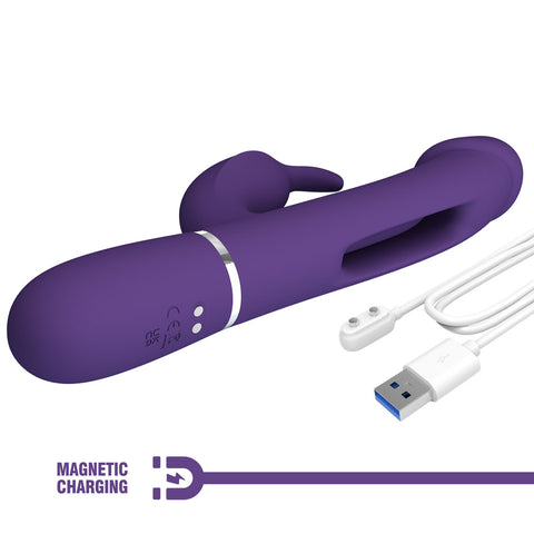 Party Up David Swinging Vibe 23.2 Centimeter USB Rechargeable Rabbit Vibrator with Flicking Arm VIBRATORS-RABBIT