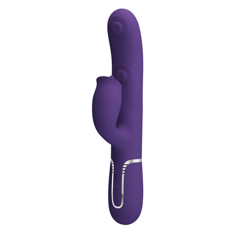 Party Up Alan Dual Motor Vibrator 22.8 Centimeters USB Rechargeable with Licking Clit Stimulator and Thumping Shaft VIBRATORS-RABBIT
