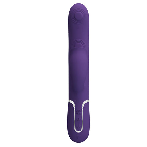Party Up Alan Dual Motor Vibrator 22.8 Centimeters USB Rechargeable with Licking Clit Stimulator and Thumping Shaft VIBRATORS-RABBIT