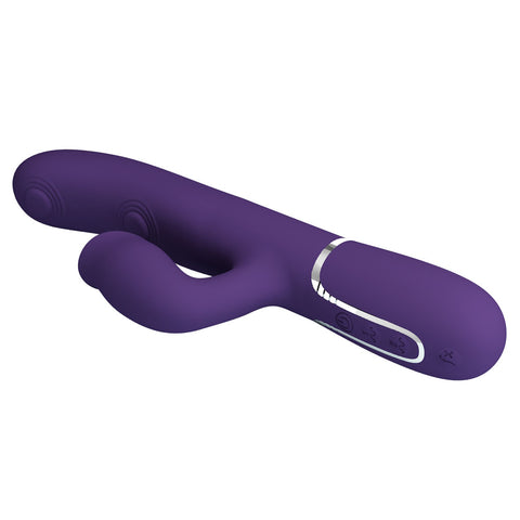 Party Up Alan Dual Motor Vibrator 22.8 Centimeters USB Rechargeable with Licking Clit Stimulator and Thumping Shaft VIBRATORS-RABBIT