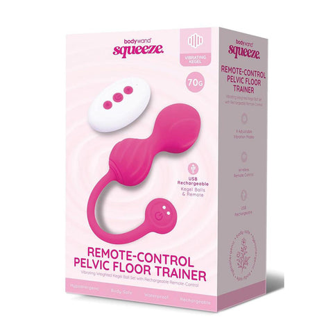 Bodywand Squeeze Remote-Control Pelvic Trainer 16.5 cm Kegel Balls Pink KEGEL TOYS
