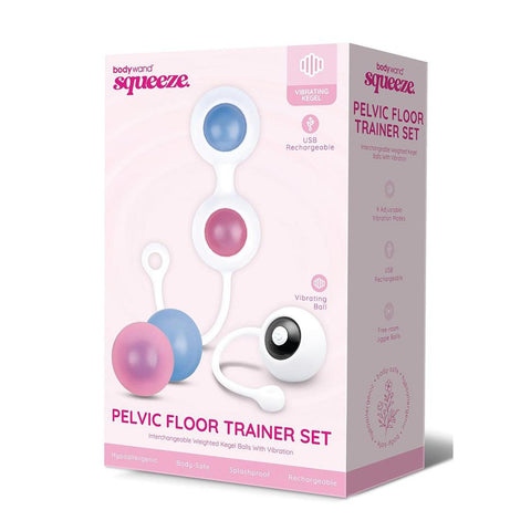 Bodywand Squeeze Pelvic Floor Trainer Set - 16.5 cm Rechargeable Kegel White KEGEL TOYS