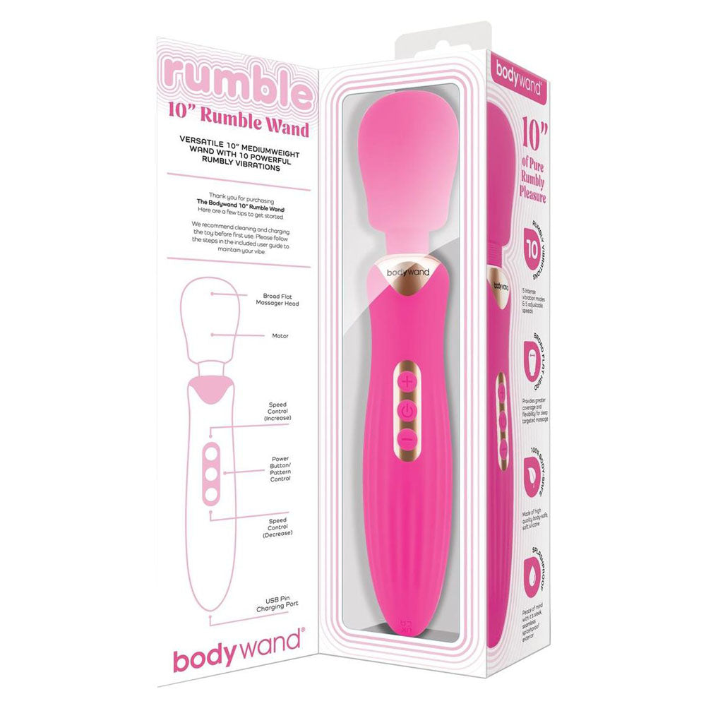 Bodywand Rumble Wand 10 Inch (Black) – USB Rechargeable Massage Wand Pink > Sex Toys > Massage Wands