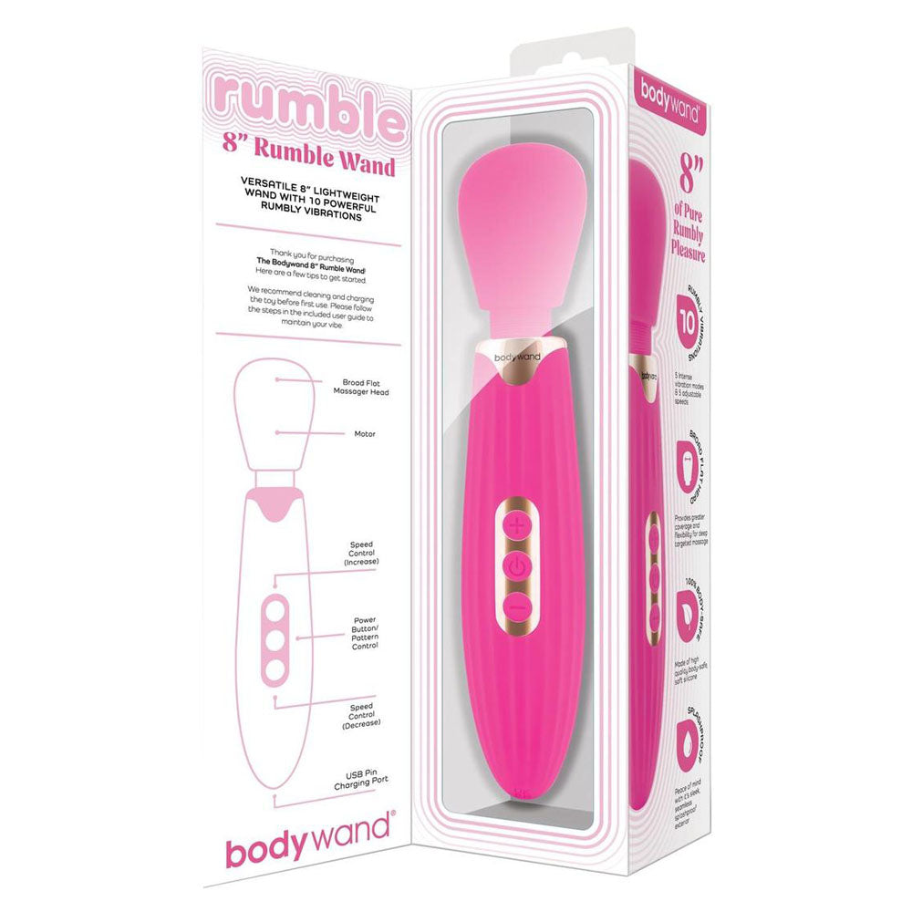 Bodywand Rumble Wand (Black) – USB Rechargeable 8 Inch Powerful Massage Wand Pink > Sex Toys > Massage Wands