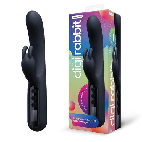 Bodywayd Digi Rabbit – USB Rechargeable 23 cm Rabbit Vibrator Black > Vibrators > Ladies > Rabbit