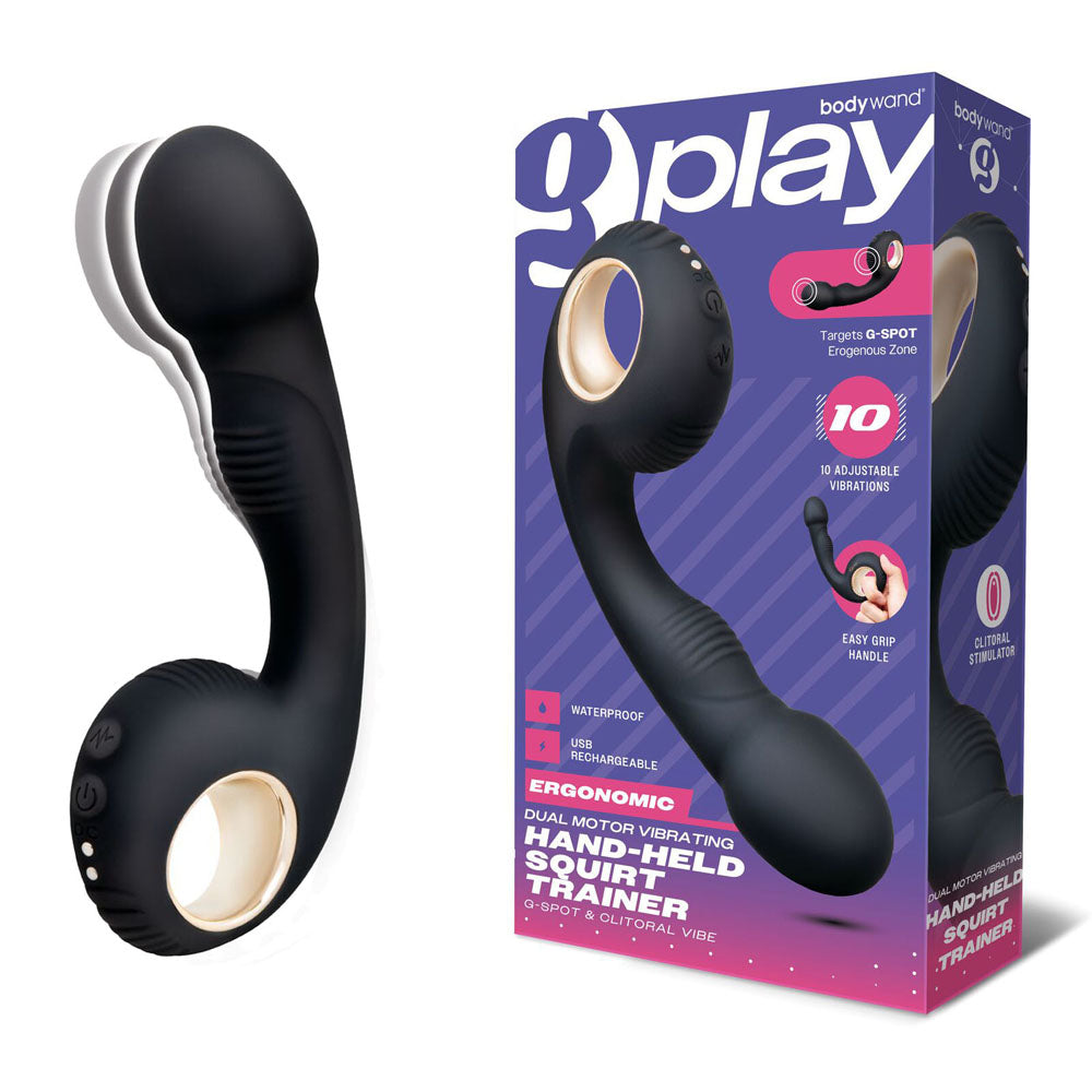 Bodywand G-Play Vibrating Squirt Trainer 17 cm USB Rechargeable Black VIBRATORS