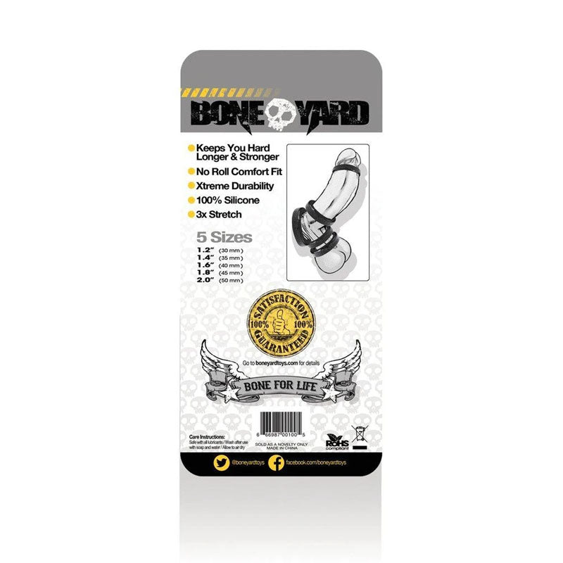 Boneyard Silicone Ring Five Piece Kit Black > Cock Ring > Sets