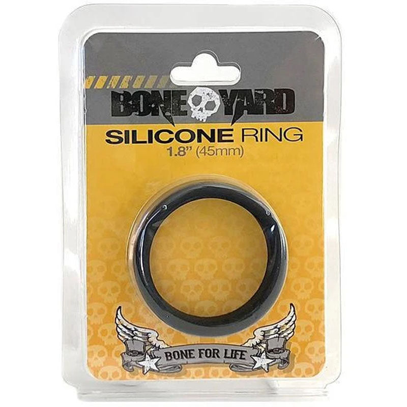 Boneyard Silicone Ring 45mm in Black - Comfortable and Durable > Cock Ring > Single