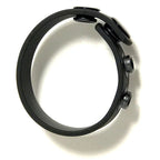 Boneyard Silicone Cock Strap - 3 Snap Ring - Black 8.25 Inch > Cock Ring > Adjustable