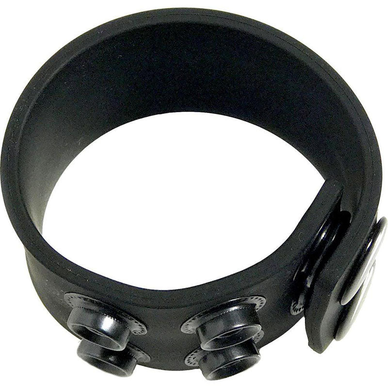 Boneyard Silicone Ball Strap 1.5 Inch with 3 Snap Closure in Black COCK RINGS Adjustable