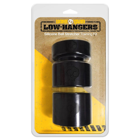 Low Hangers Silicone Ball Stretcher Kit Three Piece Set Black > Sex Toys For Men > Ball Stretchers