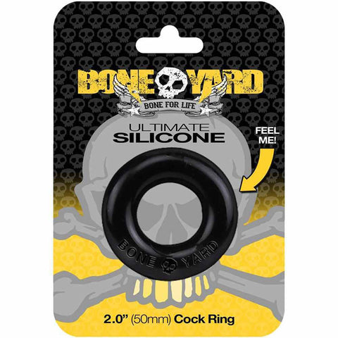 Boneyard Ultimate Silicone Cock Ring Black 20mm Internal Diameter > Cock Ring > Single