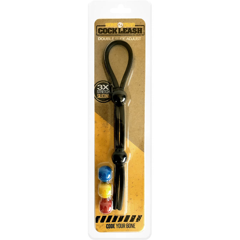 Boneyard Cock Leash Double – Adjustable Silicone Cock Ring > Cock Ring > Adjustable