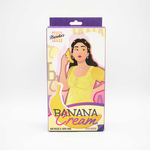 Banana Cream Yellow G-Spot and Air Pulse Vibrator Adult Toy AIR PULSATION