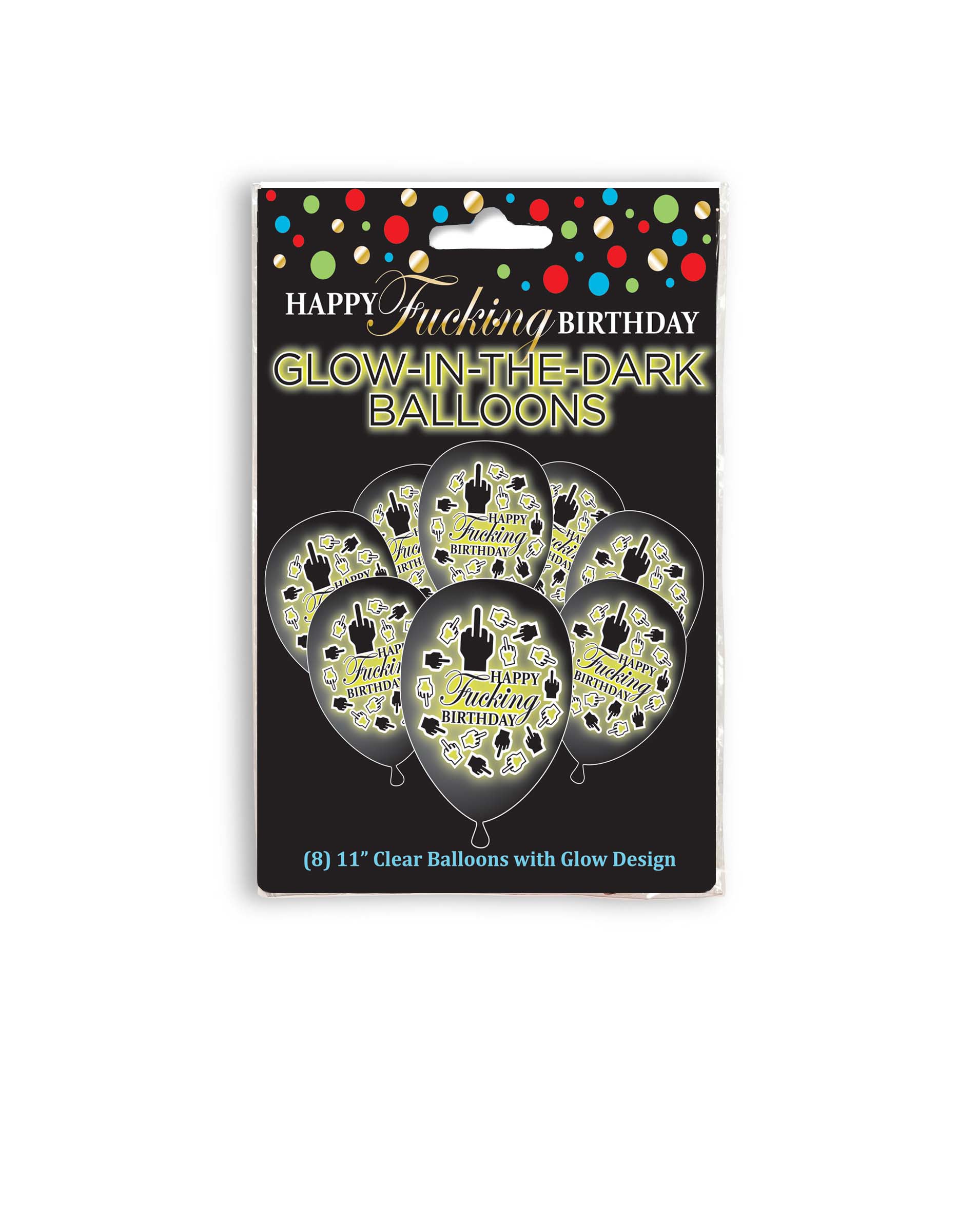 Glow In The Dark Happy Birthday Balloons 28 cm – Illuminated Party Balloons Secondary image