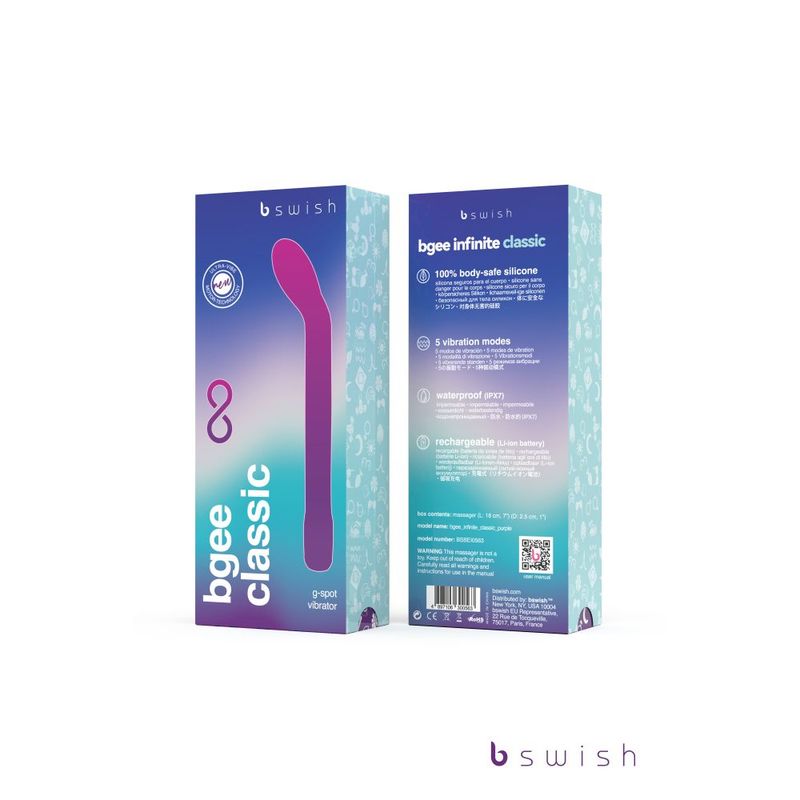 Bgee Infinite Classic Purple Waterproof Vibrator 7 Inch > Sex Toys For Ladies > G-Spot Vibrators