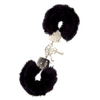 Black Furry Metal Handcuffs With Plush Lining > Bondage Gear > Handcuffs