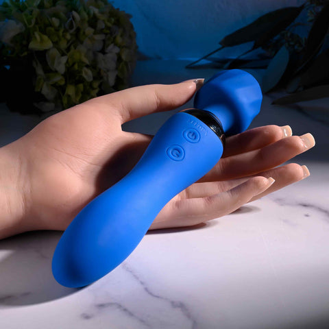 Blue Belle Double-Ended Vibrator with 7 Speeds USB Rechargeable Vibrators - G Spot