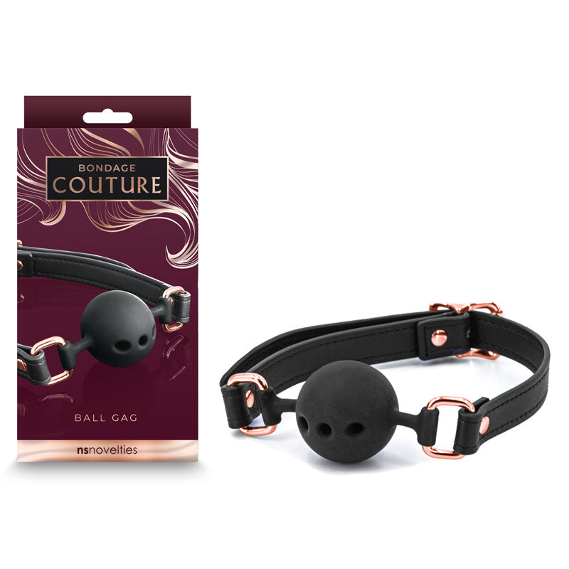 Bondage Couture Ball Gag Black Mouth Restraint Black Gags