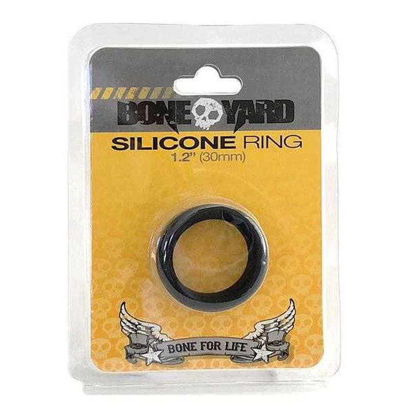 Boneyard Silicone Cock Ring 30mm Black Black COCK RINGS