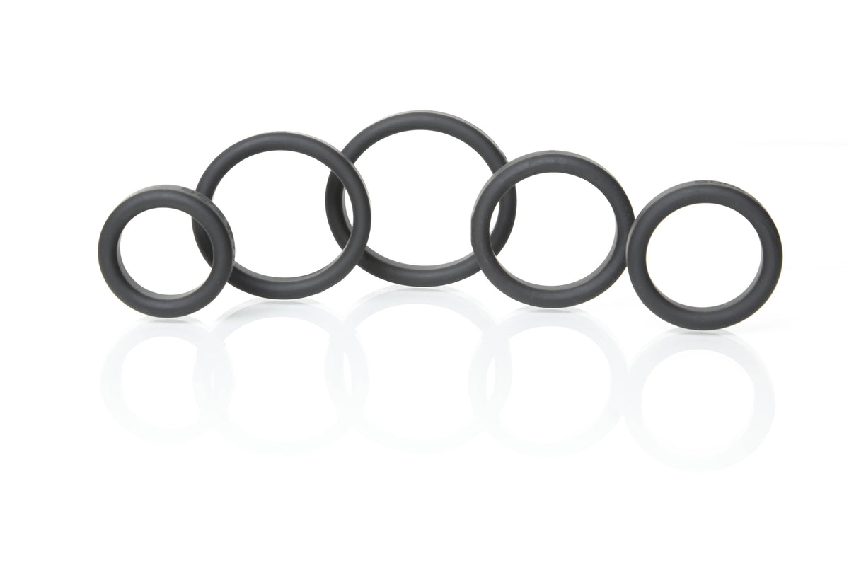 Boneyard Silicone Ring Five Piece Kit Black > Cock Ring > Sets