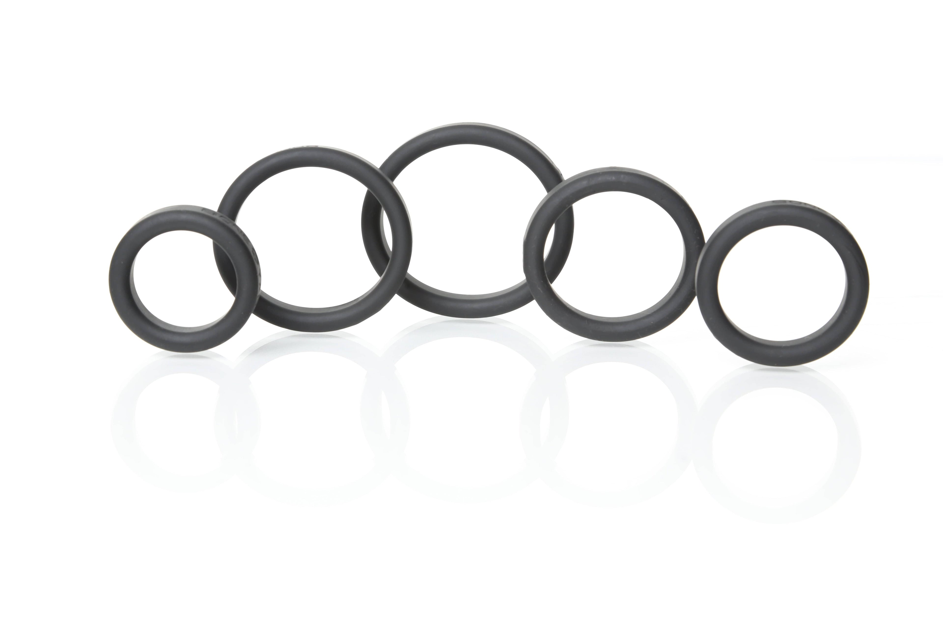 Boneyard Silicone Ring Five Piece Kit Black > Cock Ring > Sets