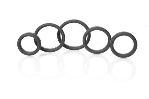 Boneyard Silicone Ring Five Piece Kit Black Black COCK RING Set