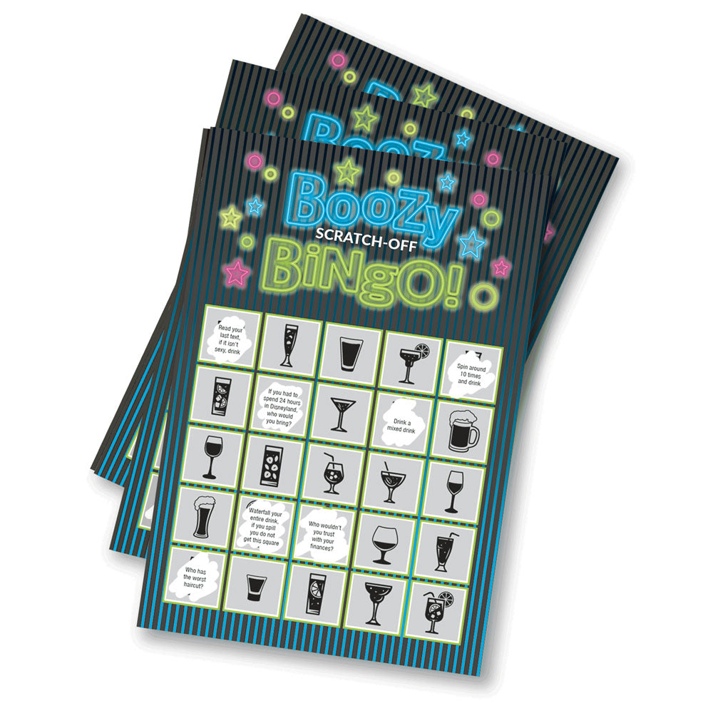 Boozy Bingo Drinking Game with 8 Scratch-Off Cards > Novelties > Games