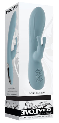 Boss Bunny Blue Silicone Rabbit Vibrator with Dual Stimulation VIBRATORS-RABBIT