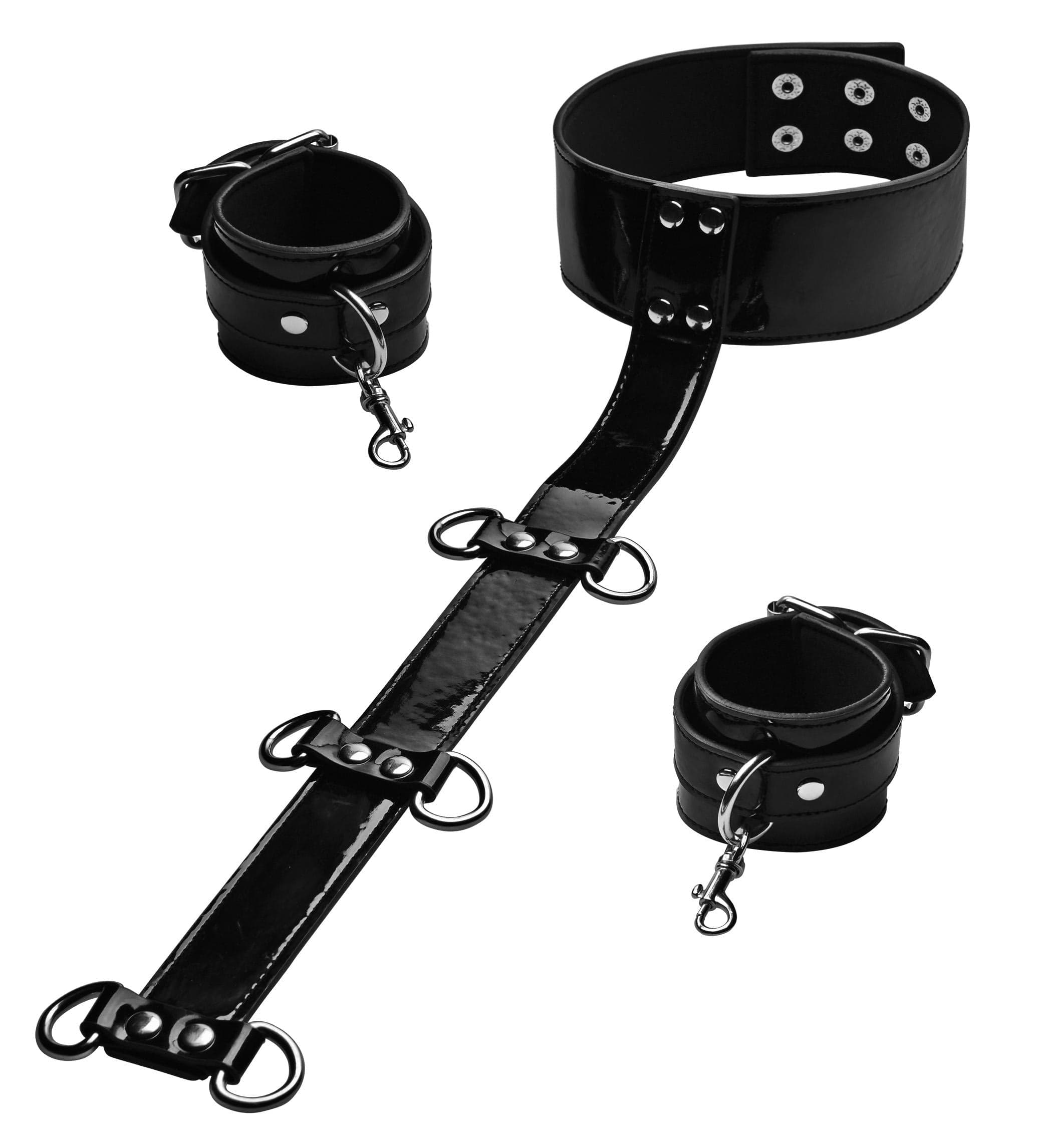 Bound Around Neck to Wrist Restraints – Three-Point Bondage System Restraints Secondary image