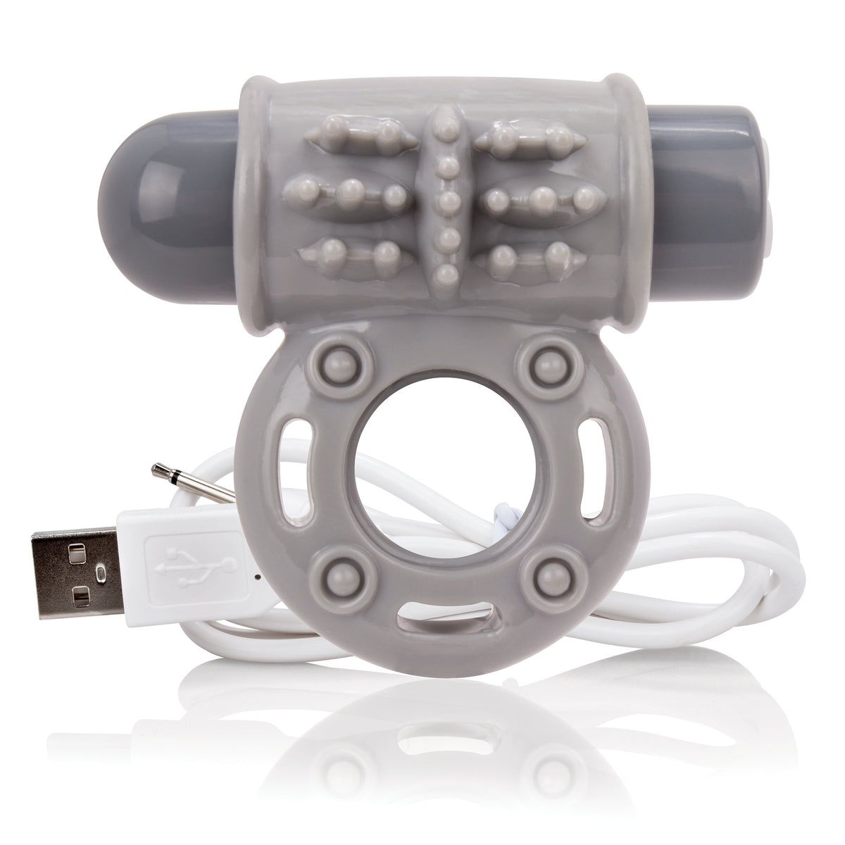 O Wow Ring Rechargeable Vibrating Cock Ring with 10 Vibration Functions SEBS Material Grey > Cock Ring > Vibrating