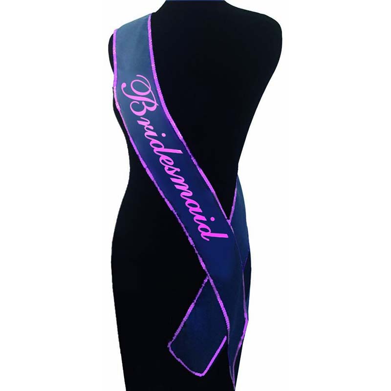 Bridesmaid Sash Black and Pink Hens Party Accessory Party Supplies