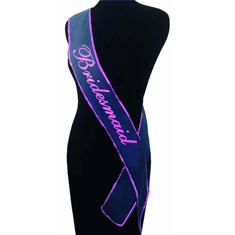Bridesmaid Sash Black and Pink Hens Party Accessory Party Supplies