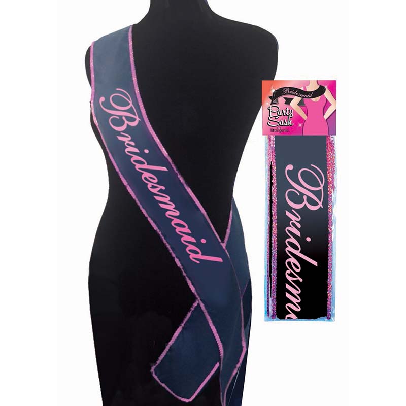 Bridesmaid Sash Black and Pink Hens Party Accessory > Novelties > Party Supplies