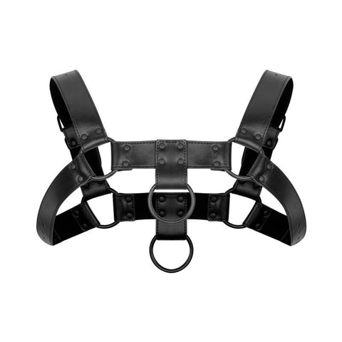 Bruno Adjustable Black Faux Leather Bondage Harness for BDSM Black Mens Harnesses