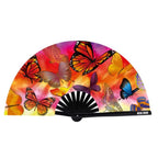 Butterfly Garden Blacklight Folding Fan Adult Accessory > Clothes > Accessories