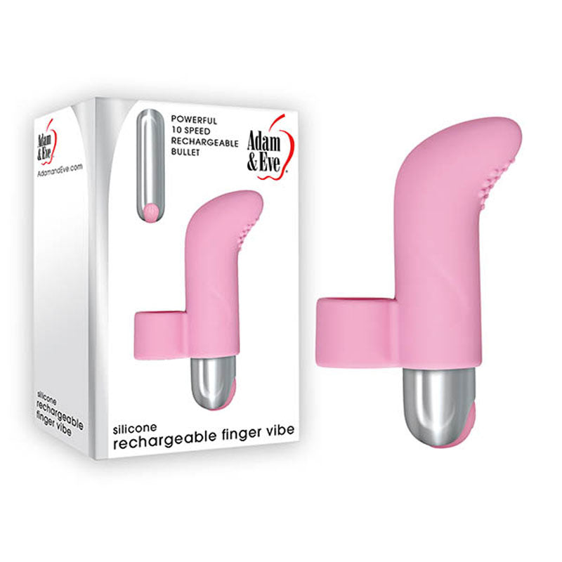Adam & Eve Silicone Finger Vibe – Rechargeable Silicone Finger Stimulator with 10 Functions Pink > Vibrators > Finger Vibrators Main image