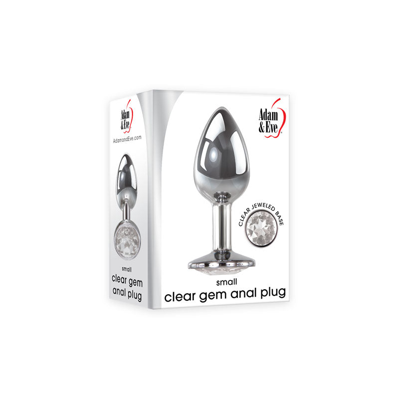 Adam & Eve Clear Gem Small Metal Anal Plug – 7.1 cm Small Butt Plug Secondary image