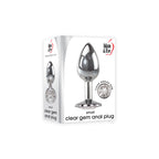 Adam & Eve Clear Gem Small Metal Anal Plug – 7.1 cm Small Butt Plug Chrome > Anal Range > Jewel Butt Plugs