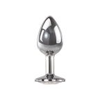 Adam & Eve Clear Gem Small Metal Anal Plug – 7.1 cm Small Butt Plug > Anal Range > Jewel Butt Plugs