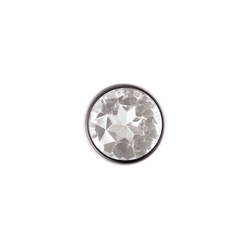Adam & Eve Clear Gem Small Metal Anal Plug – 7.1 cm Small Butt Plug > Anal Range > Jewel Butt Plugs