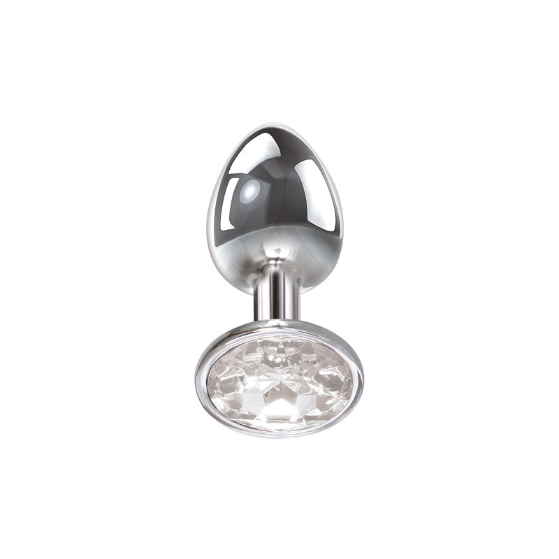 Adam & Eve Clear Gem Small Metal Anal Plug – 7.1 cm Small Butt Plug > Anal Range > Jewel Butt Plugs Main image