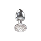 Adam & Eve Clear Gem Small Metal Anal Plug – 7.1 cm Small Butt Plug > Anal Range > Jewel Butt Plugs