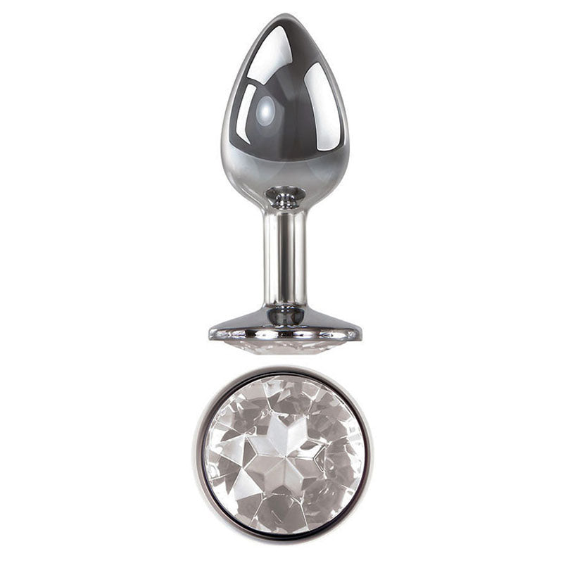 Adam & Eve Clear Gem (Metallic) – Medium 8.2 cm Metal Butt Plug > Anal Range > Butt Plugs